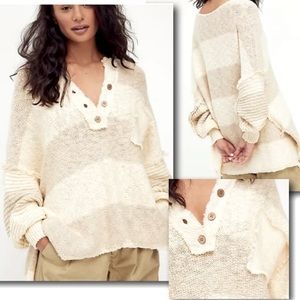 Free People Road Trip Sweater Henley Size-S